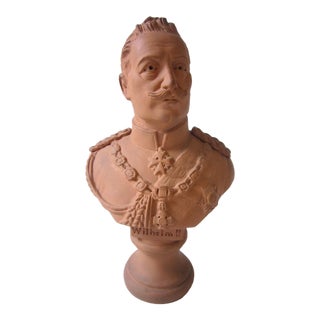 Small Terra Cotta Bust, Wilhelm II For Sale
