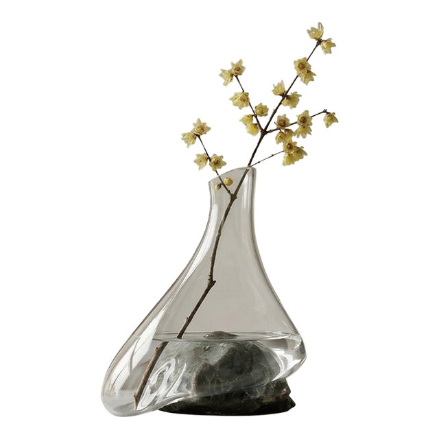 Natural Stone Crystal Vase – Wabi Sabi Sculptural Decor For Sale