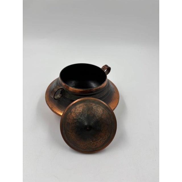 Copper Vintage Copper Bowl with Lid, 1940s For Sale - Image 8 of 13