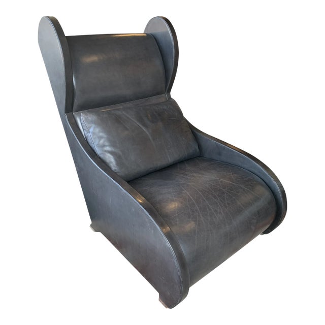 1980s Post Modern “Pompeiian” Wing Back Lounge Chair by Stanley Jay Friedman For Sale