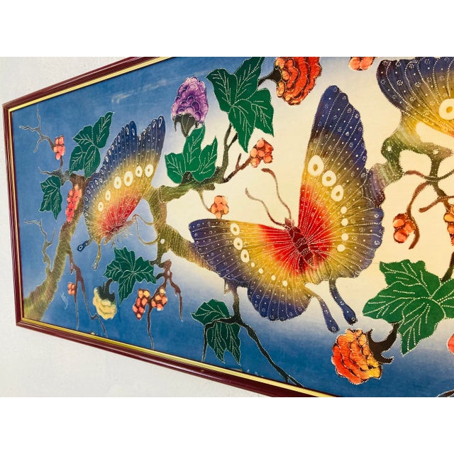 Hand Painted Textile, Framed Chairish