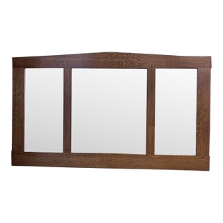 Stickley Mission Collection Oak Three Glass Mirror For Sale