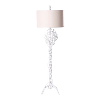White Faux Coral Floor Lamp For Sale