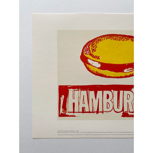 1990s Andy Warhol Foundation Vintage 1993 Pop Art Lithograph Print " Hamburger " 1985 For Sale - Image 5 of 11