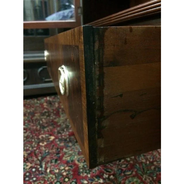 Brown Vintage Federal China Cabinet, Bookcase Cabinet For Sale - Image 8 of 12