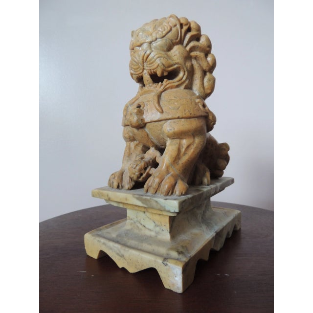 Mid 20th Century Mid 20th Century Natural Stone Asian Female Fu Dog For Sale - Image 5 of 13