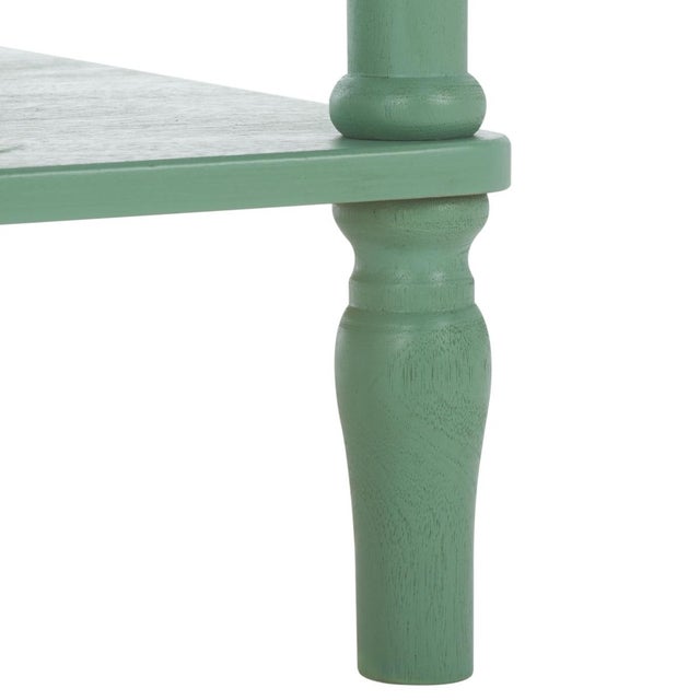 Early 21st Century Heaven Scalloped Accent Table in Sage Green For Sale - Image 5 of 8