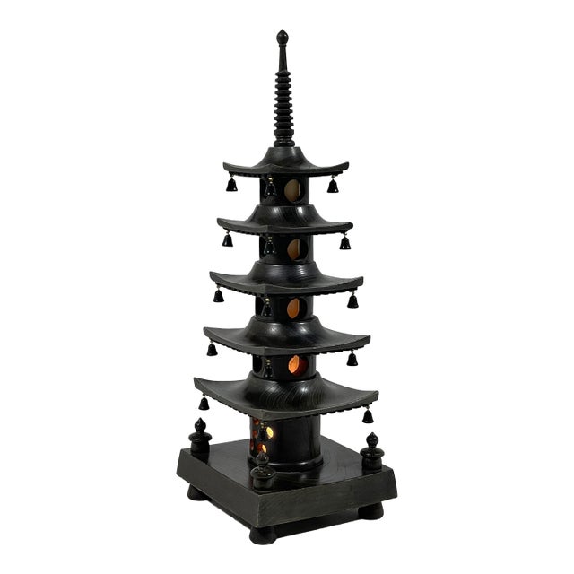 Mid 20th Century Asian Modern Japanese Pagoda Lamp For Sale