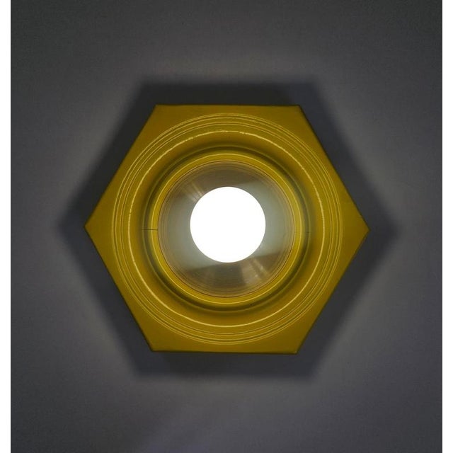Mid-Century Yellow Ceiling Lamp, Italy, 1970s For Sale - Image 13 of 15