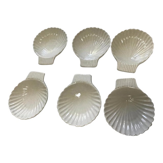 Vintage Shell Plate Hors D’Oeuvres Plates- Set of 6 For Sale