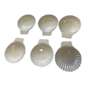 Vintage Shell Plate Hors D’Oeuvres Plates- Set of 6