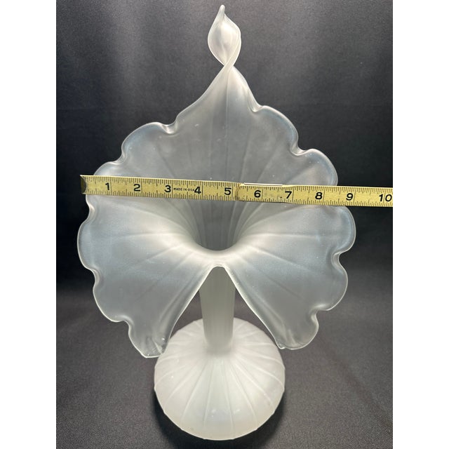 Glass Mid-Centery Modern Italian Stelvia Frost Glass Jack in the Pulpit Vase For Sale - Image 7 of 10