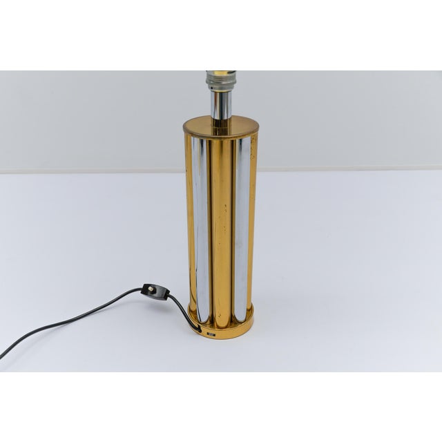 Metal Hollywood Regency Bicolor Table Lamp Base by Leola, Germany, 1970s For Sale - Image 7 of 11