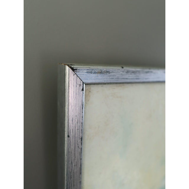 1994 Modernist 'Golden Drift' Vintage Original Mini Abstract Expressive Landscape Oil Painting, Framed For Sale - Image 6 of 11