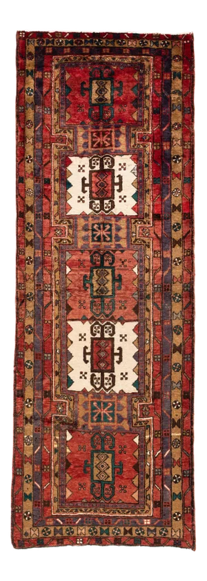 Vintage Persian Heriz Handmade Wool Runner