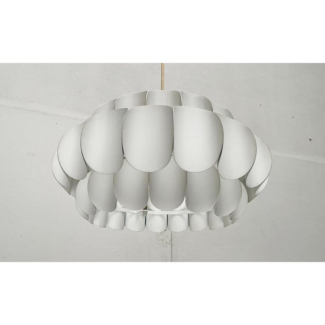 Mid-Century Swiss White Metal Pendant Lamp by H. Zender for Temde, 1960s For Sale - Image 10 of 18