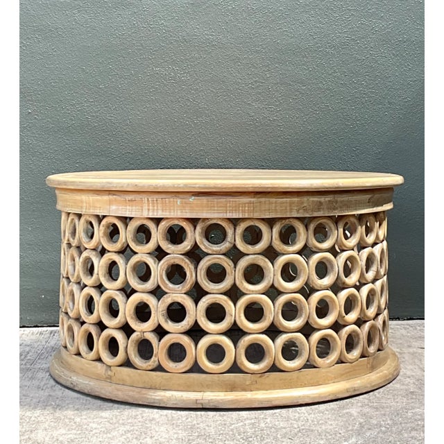 Late 20th Century Vintage Wooden Openwork Coffee Table For Sale - Image 5 of 12