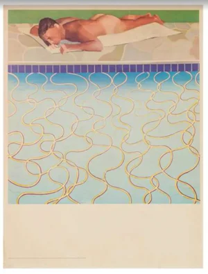 David Hockney, Sunbather, 1970, Lithograph