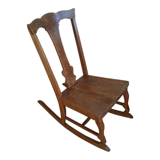 Late 19th Century Antique Queen Anne Fiddle Back Rocking Chair Chairish