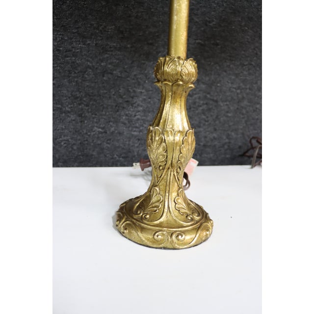 Gold Gilt-Stick Lamps/Pair For Sale - Image 4 of 13