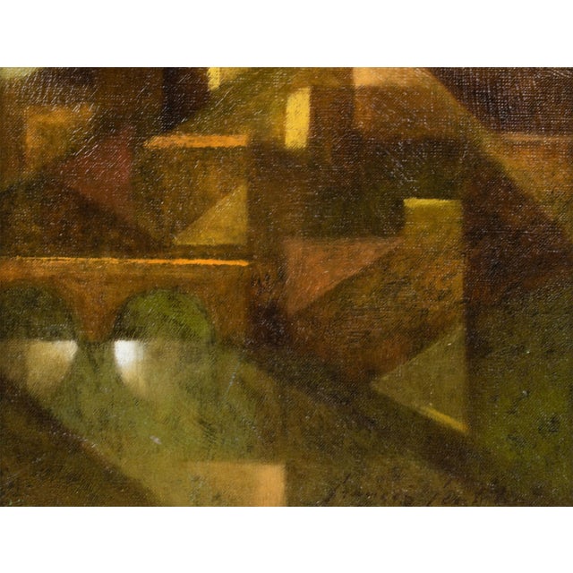 Abstract Chiaroscuro Landscape, Oil on Canvas Painting by Francois Gentilini, 1976 For Sale In Atlanta - Image 6 of 15