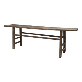 Chinese Low Plank Top Table, circa 1880 For Sale