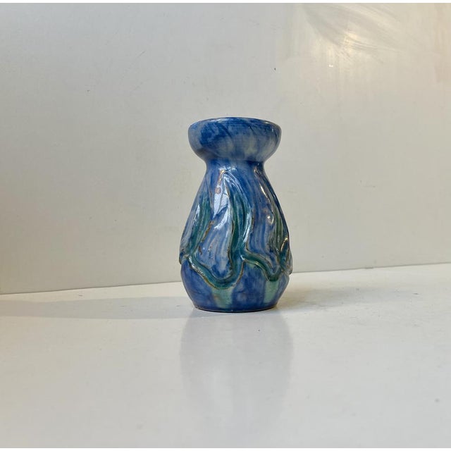 Art Nouveau Pottery Vase of Glazed Ceramics from Møller & Bøgely, Denmark, 1920s For Sale - Image 3 of 9