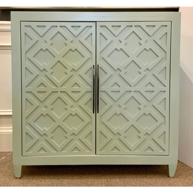 Wood Modern Ronin’s Egg Blue Geometric Cabinet For Sale - Image 7 of 7
