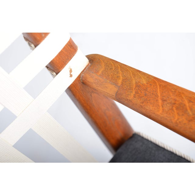 Textile Mid-Century Oak Lounge Chair by Jan Vanek for Krasna Jizba, 1940 For Sale - Image 7 of 10