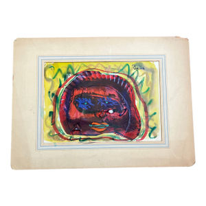 1960’s Original Abstract Expressionist Portrait Painting / Drawing