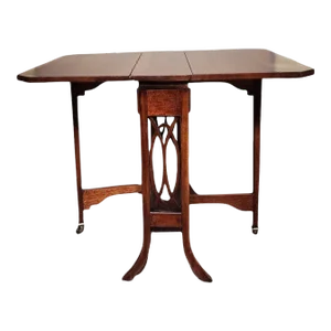 Early 1900s Edward VII Inlaid Mahogany Sutherland Table