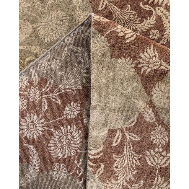 Ikat, One-of-a-Kind Hand-Knotted Area Rug - Brown, 9' 2" x 12' 4" For Sale In New York - Image 6 of 8