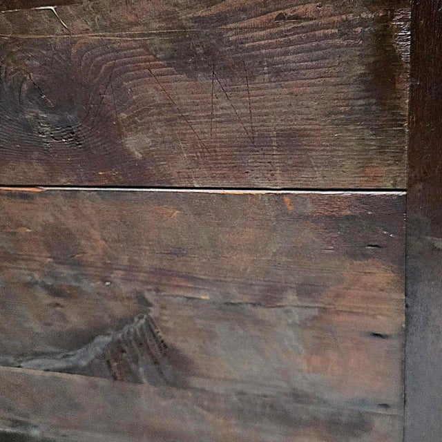Antique 1790–1805 English George III Hepplewhite Serpentine Sideboard W/Solid Slab Top Faux Drawer Fronts, Concealed Twin Cabinets & Side Access Door For Sale - Image 12 of 18