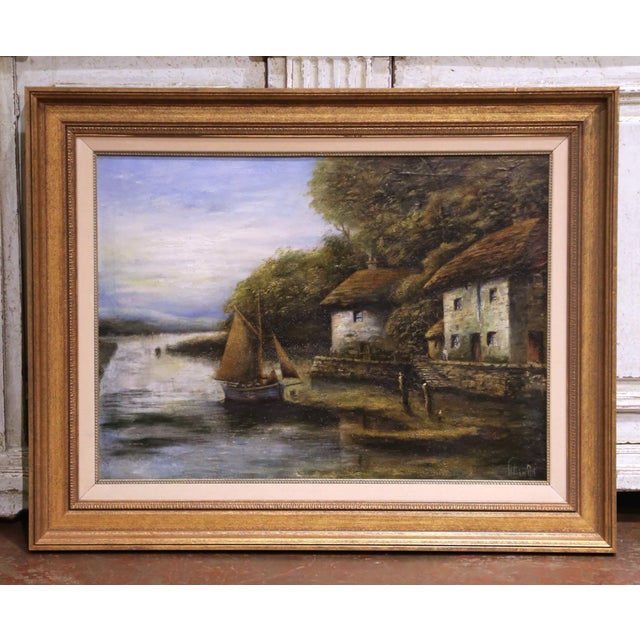 Mid-Century English Landscape Painting in Gilt Frame Signed William Pitt For Sale In Dallas - Image 6 of 11