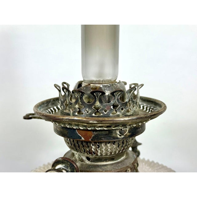Monumental 1875 Sheffield Sterling Silver & Cut Glass Corinthian Banquet Lamp For Sale - Image 9 of 18