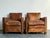 Vintage Deco Distressed Leather Lounge Chairs - A Pair For Sale - Image 10 of 13