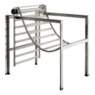 Italian Metal Barbara d'Argento Prototype Chair by Paolo Pallucco, 1980s For Sale