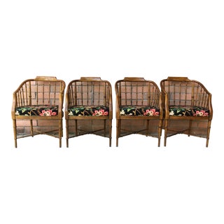 1960s Vintage Drexel Faux Bamboo Club Chairs For Sale