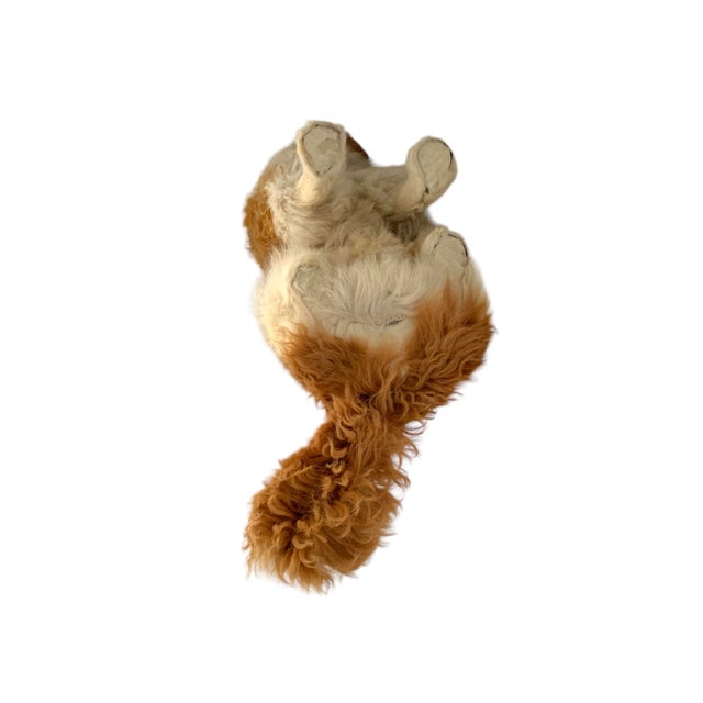 Late 20th Century Custom-Made French St. Bernard Stuffed Fur Dog Sculpture, 17"h For Sale - Image 10 of 10