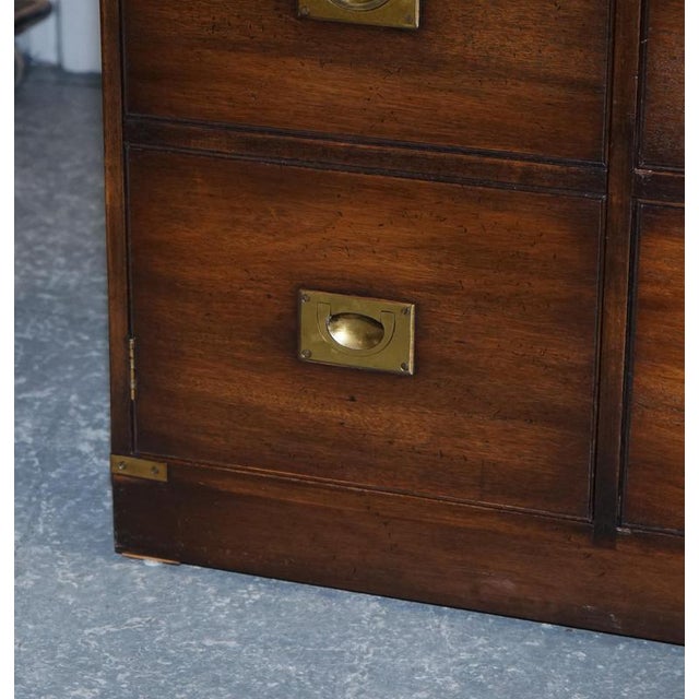 British Military Campaign Sideboard with Brass Fittings from Bevan Funnell, 1950s For Sale - Image 6 of 18