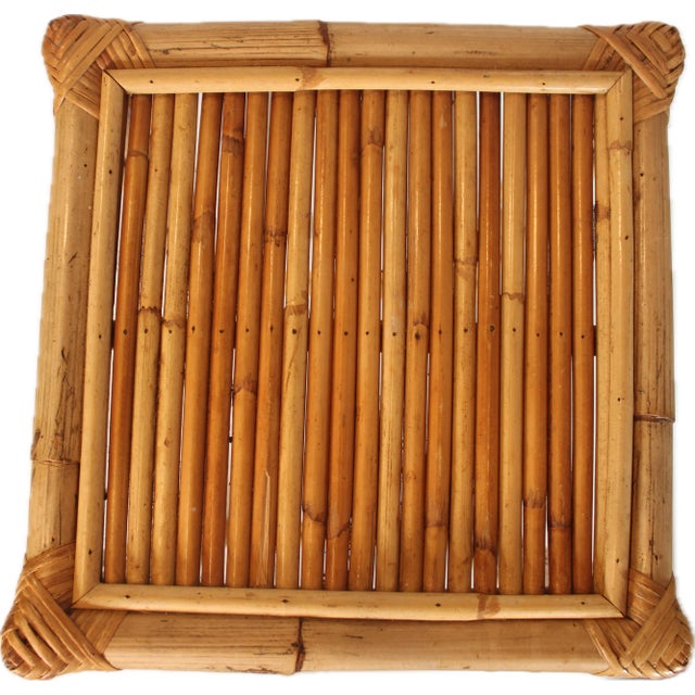 1960s Vintage Boho Chic Bamboo Plant Stand / Side Table For Sale - Image 12 of 12