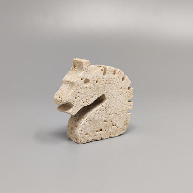 Enzo Mari Travertine Horse Sculpture by Enzo Mari for F.lli Mannelli, 1970s For Sale - Image 4 of 7