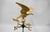 Gilt-Painted Eagle-Form Copper Weathervane. Used condition, wear, worn, chips. 65”H with pole x 25”W from wing to wing x...