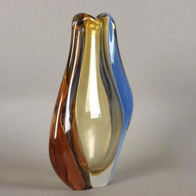 Bohemian Glass Vase by Hana Machovska for Mstisov Glassworks, 1950s For Sale - Image 4 of 8