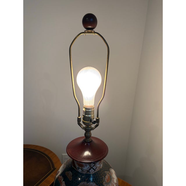 Late 20th Century Porcelain Vase Table Lamps For Sale - Image 4 of 4