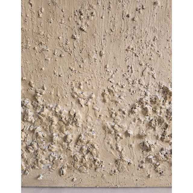 Textile California Beach #3 — Natural Palette Abstract Relief Seascape Oil Painting For Sale - Image 7 of 9
