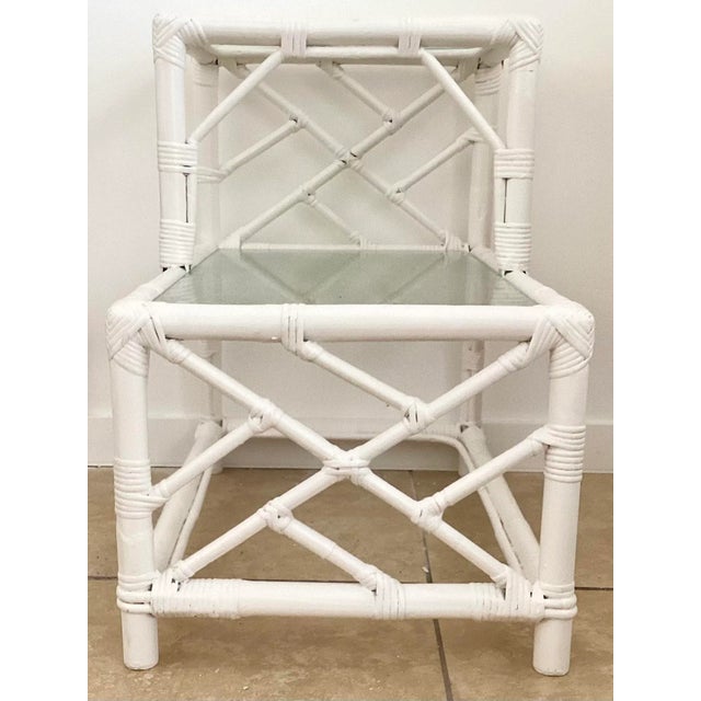 Ficks Reed Ficks Reed Tier Rattan Table For Sale - Image 4 of 10