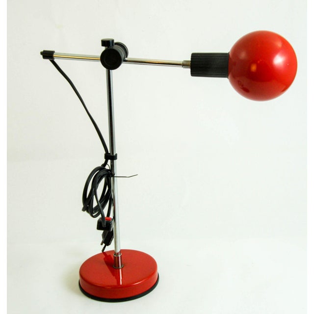 Postmodern Postmodern Red Table Lamp by Veneta Lumi Italy 1970s For Sale - Image 3 of 12