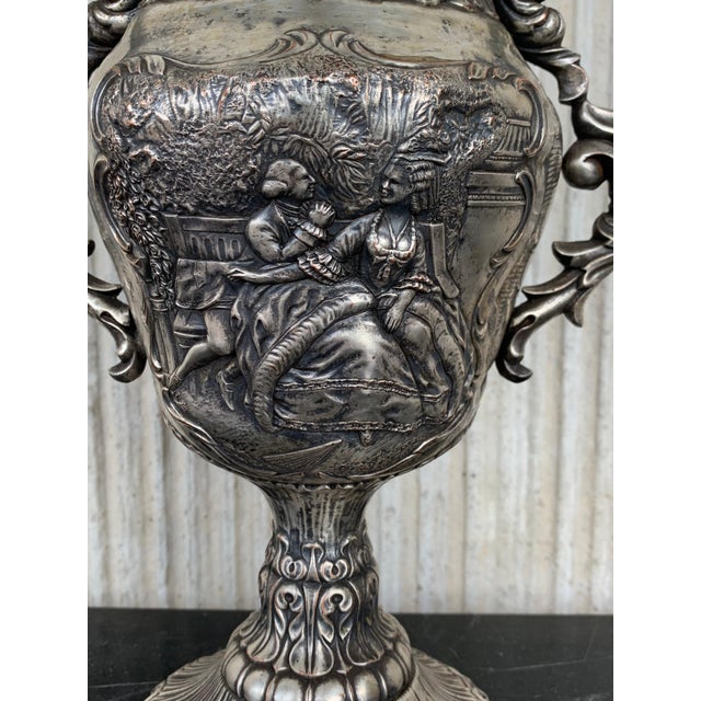 Antique Edwardian Sterling Silver Presentation Cup with Interior Glass For Sale - Image 4 of 18