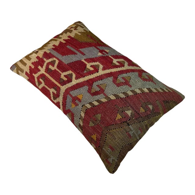 Beige Vintage Anatolian Kilim Cushion Cover For Sale - Image 8 of 11